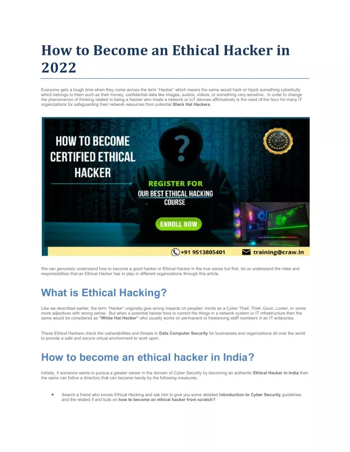 Ppt How To Become An Ethical Hacker In Powerpoint Presentation