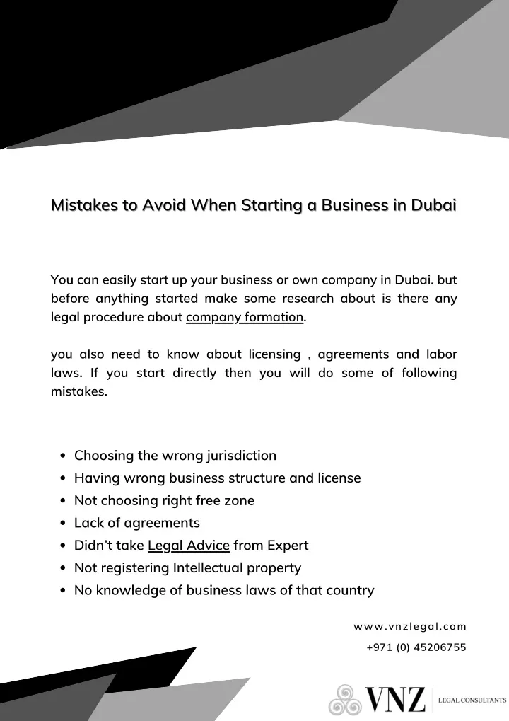 Ppt Mistakes To Avoid When Starting A Business In Dubai Powerpoint