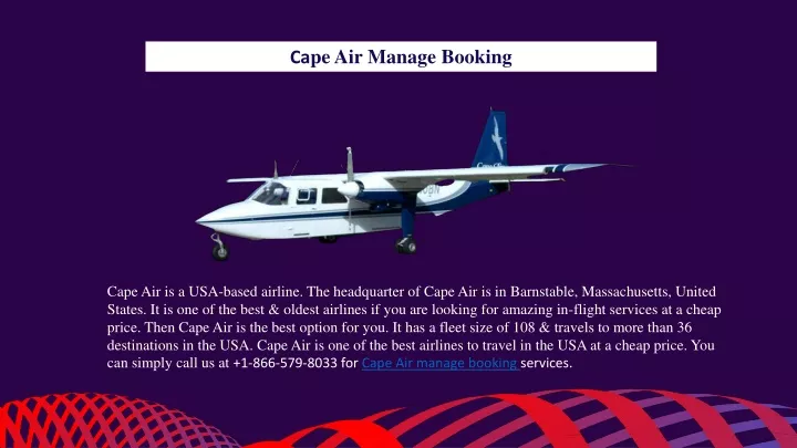 Ppt Cape Air Manage Flight Booking Powerpoint