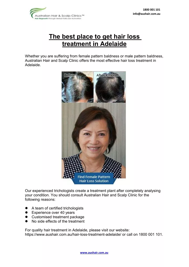 PPT The Best Place To Get Hair Loss Treatment In Adelaide PowerPoint