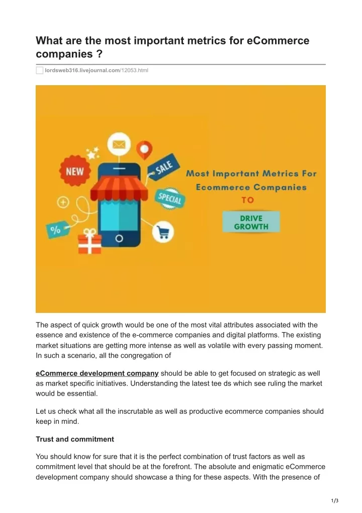 Ppt What Are The Most Important Metrics For Ecommerce Companies