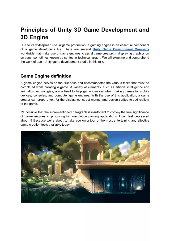 PPT Principles Of Unity 3D Game Development And 3D Engine PowerPoint