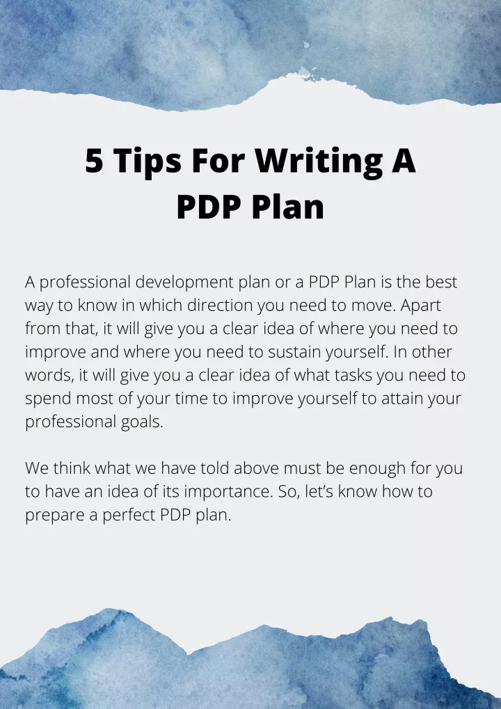 PPT 5 Tips For Writing A PDP Plan PowerPoint Presentation Free