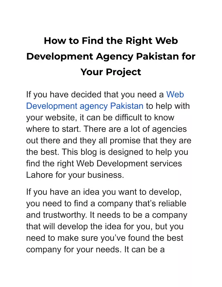 Ppt How To Find The Right Web Development Agency Pakistan For Your