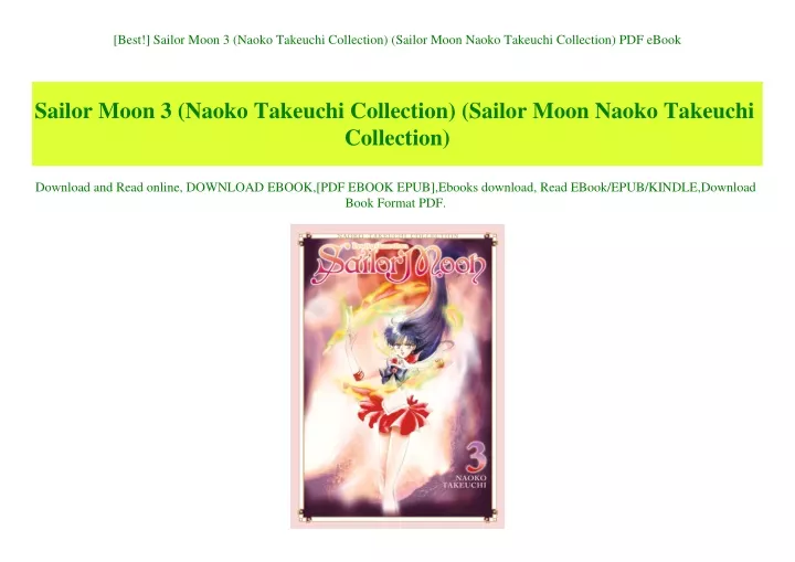 PPT Best Sailor Moon 3 Naoko Takeuchi Collection Sailor Moon