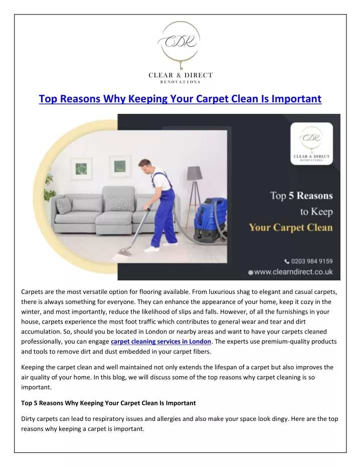 Ppt Top Reasons Why Keeping Your Carpet Clean Is Important Powerpoint