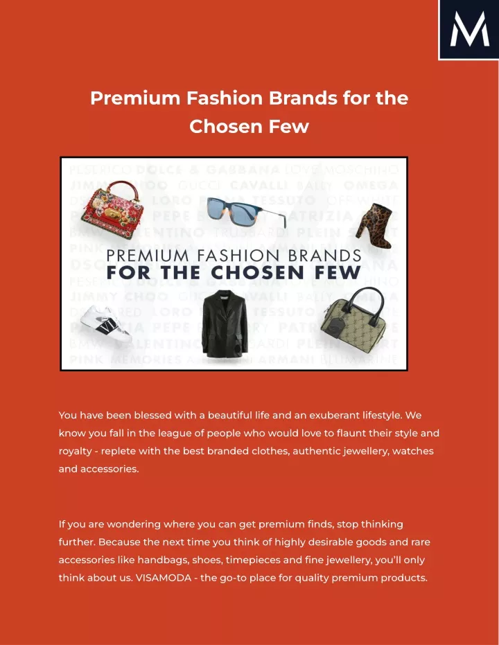 Ppt Premium Fashion Brands For The Chosen Few Powerpoint Presentation