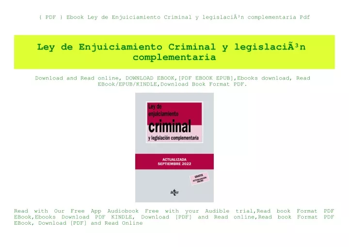 Ppt Pdf Ebook Ley De Enjuiciamiento Criminal Y Legislaci N