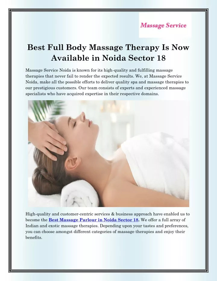 Ppt Full Body Massage In Noida Sector Powerpoint Presentation