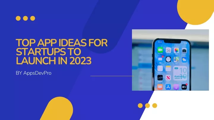 Ppt Top App Ideas For Startups To Launch In Powerpoint