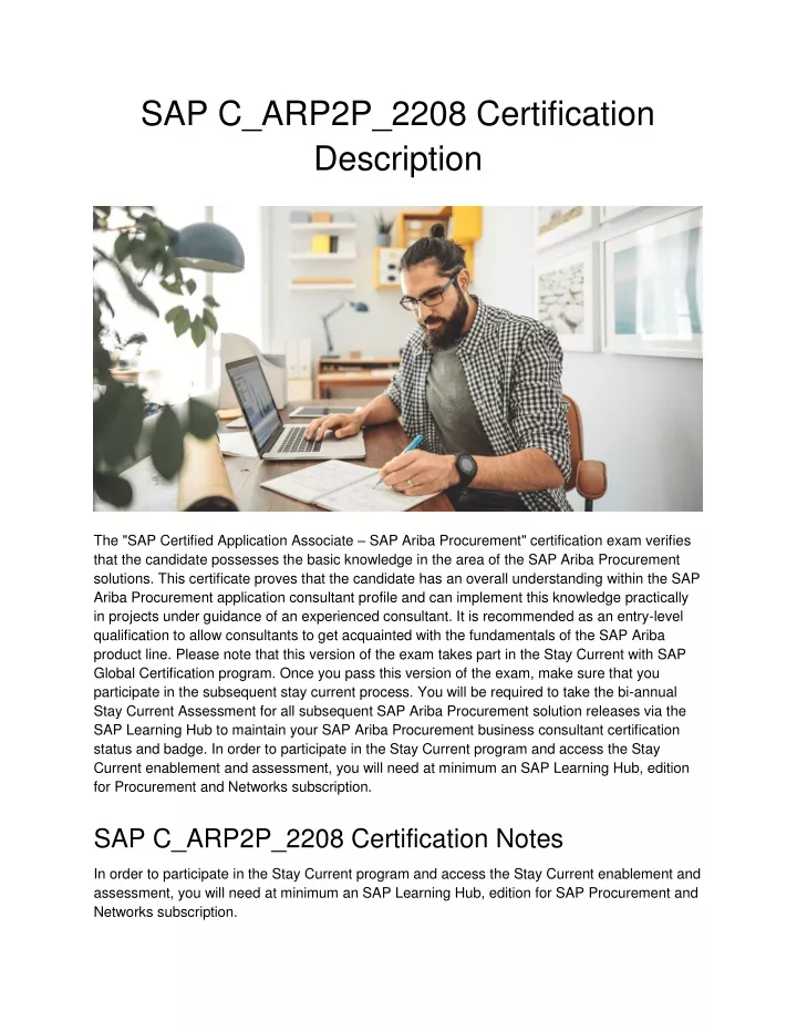 Ppt Sap C Arp P Certification Description Powerpoint