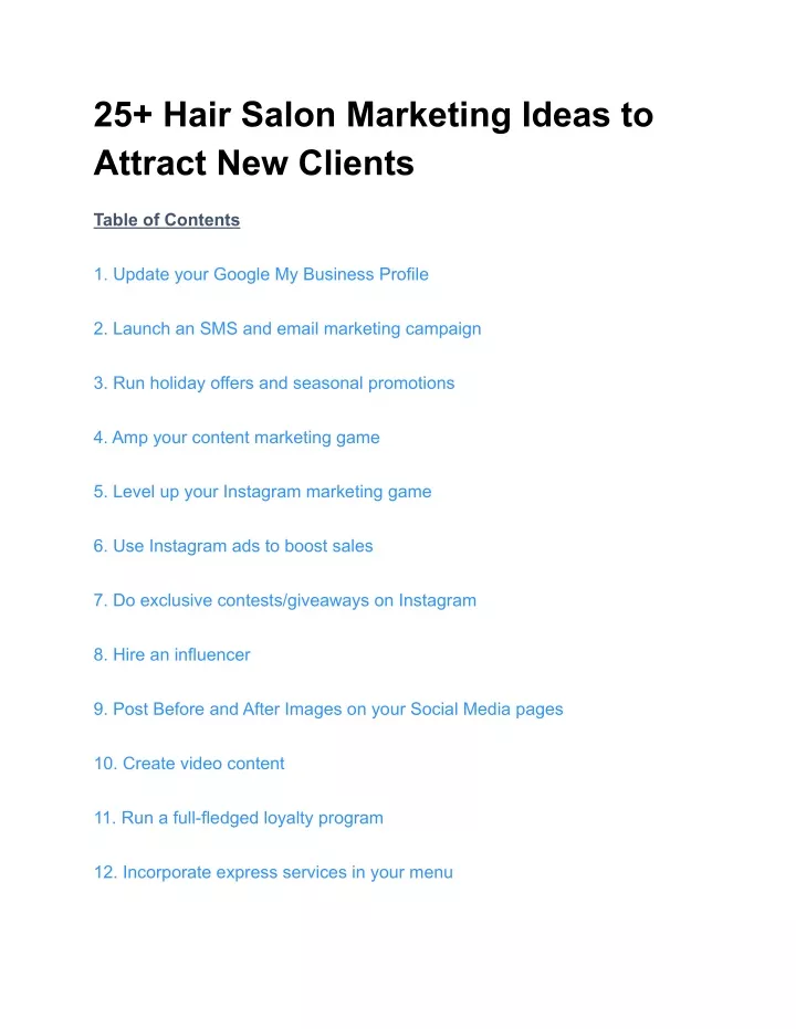 PPT 25 Hair Salon Marketing Ideas To Attract New Clients PowerPoint