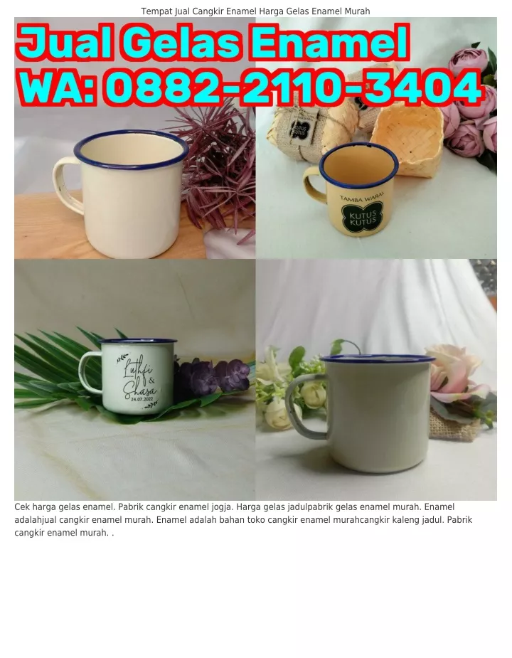 PPT O88ᒿ ᒿllO ᣮᏎOᏎ WA Gelas Enamel Blirik Gelas Cangkir Jadul