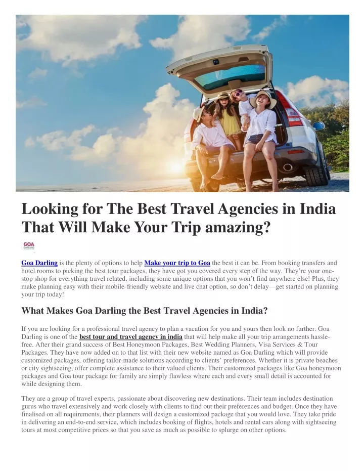 PPT Looking For The Best Travel Agencies In India That Will Make Your