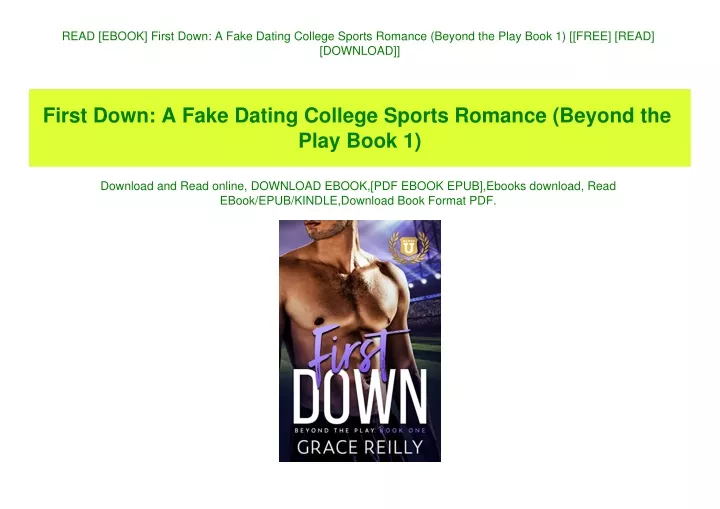 Ppt Read Ebook First Down A Fake Dating College Sports Romance