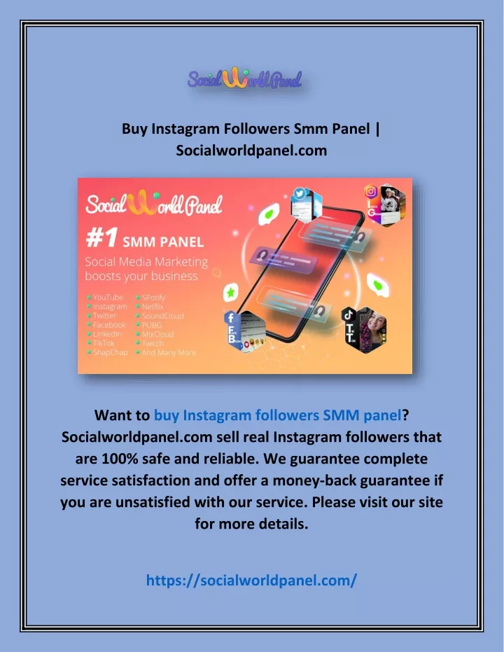 Ppt Buy Instagram Followers Smm Panel Socialworldpanel