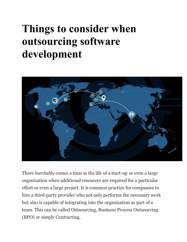 Ppt Things To Consider When Outsourcing Software Development