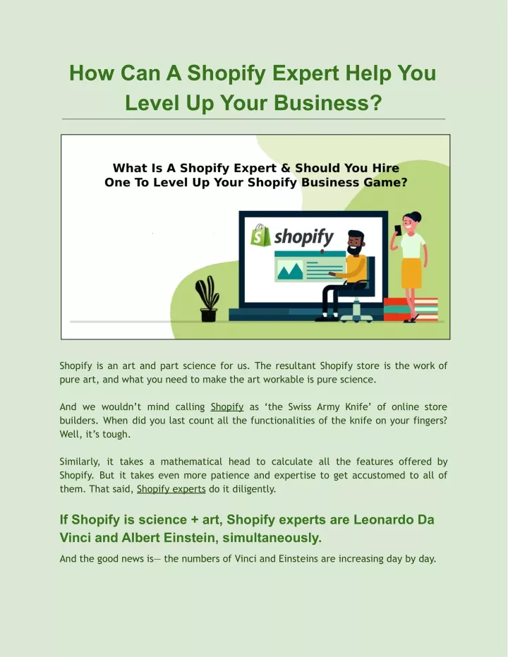 Ppt How Can A Shopify Expert Help You Level Up Your Business