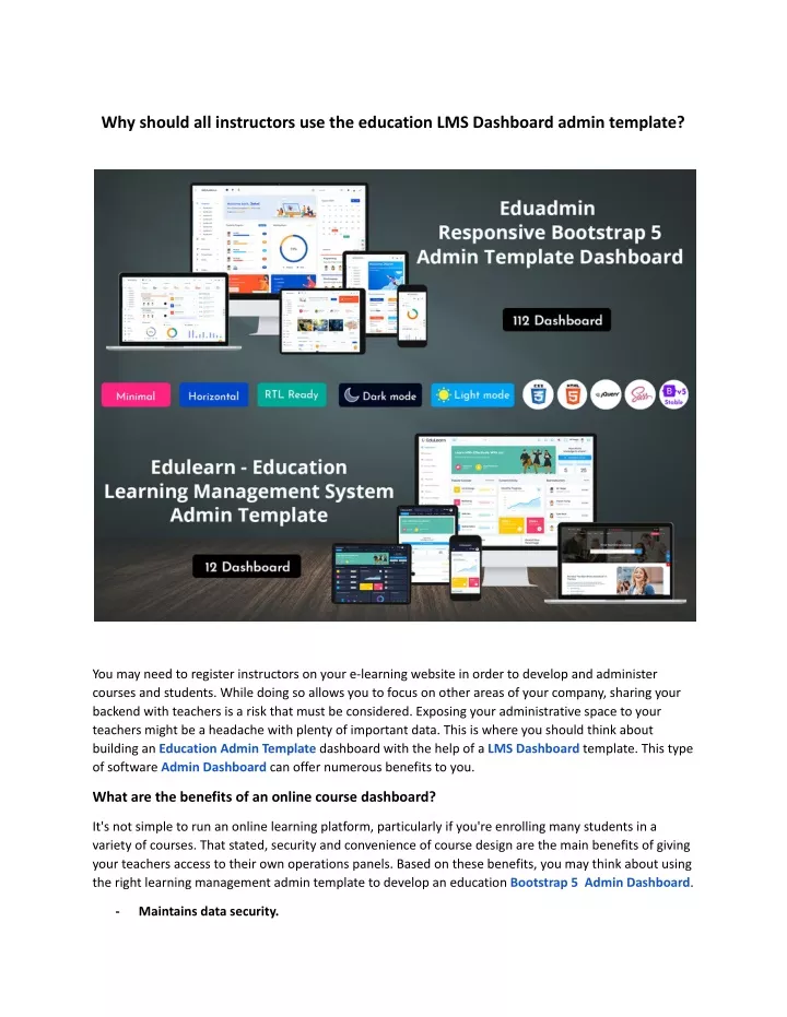 PPT Why Should All Instructors Use The Education LMS Dashboard Admin