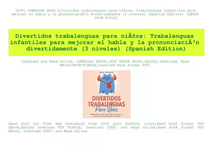 PPT PDF DOWNLOAD READ Divertidos trabalenguas para niÃƒÂos