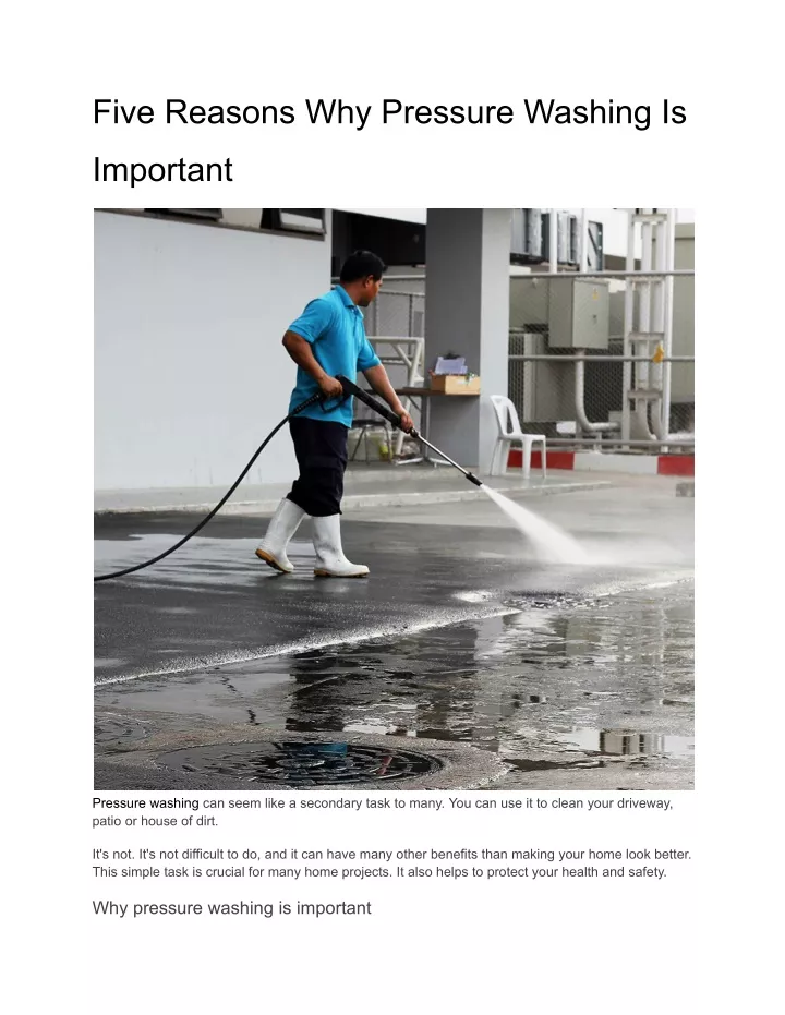 PPT Five Reasons Why Pressure Washing Is Important PowerPoint