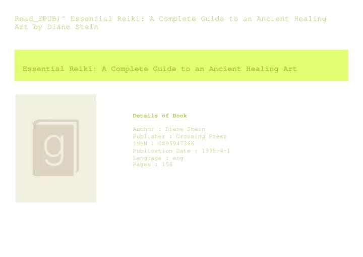 PPT Read EPUB Essential Reiki A Complete Guide To An Ancient