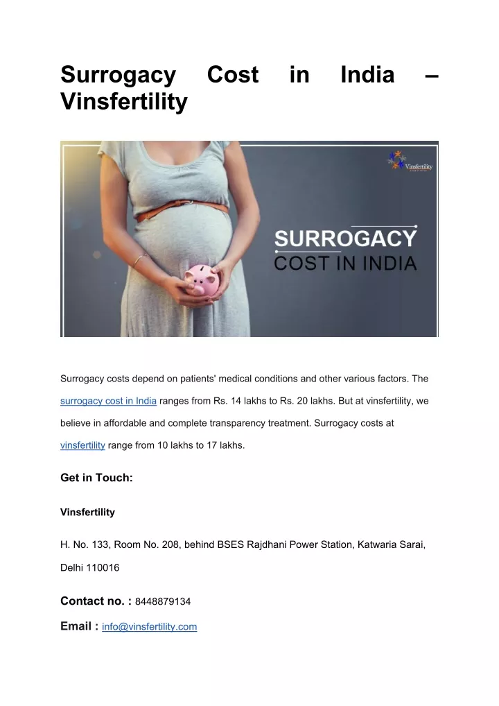 Ppt Surrogacy Cost In India Powerpoint Presentation Free