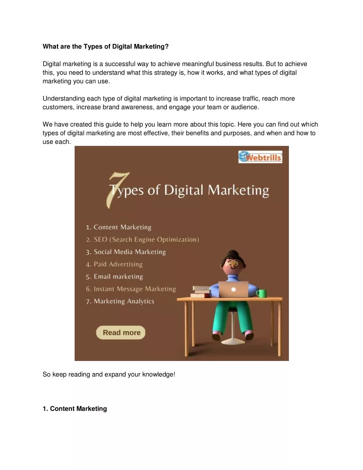 Ppt What Are The Types Of Digital Marketing Powerpoint Presentation