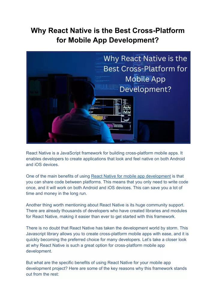 Ppt Why React Native Is The Best Cross Platform For Mobile App