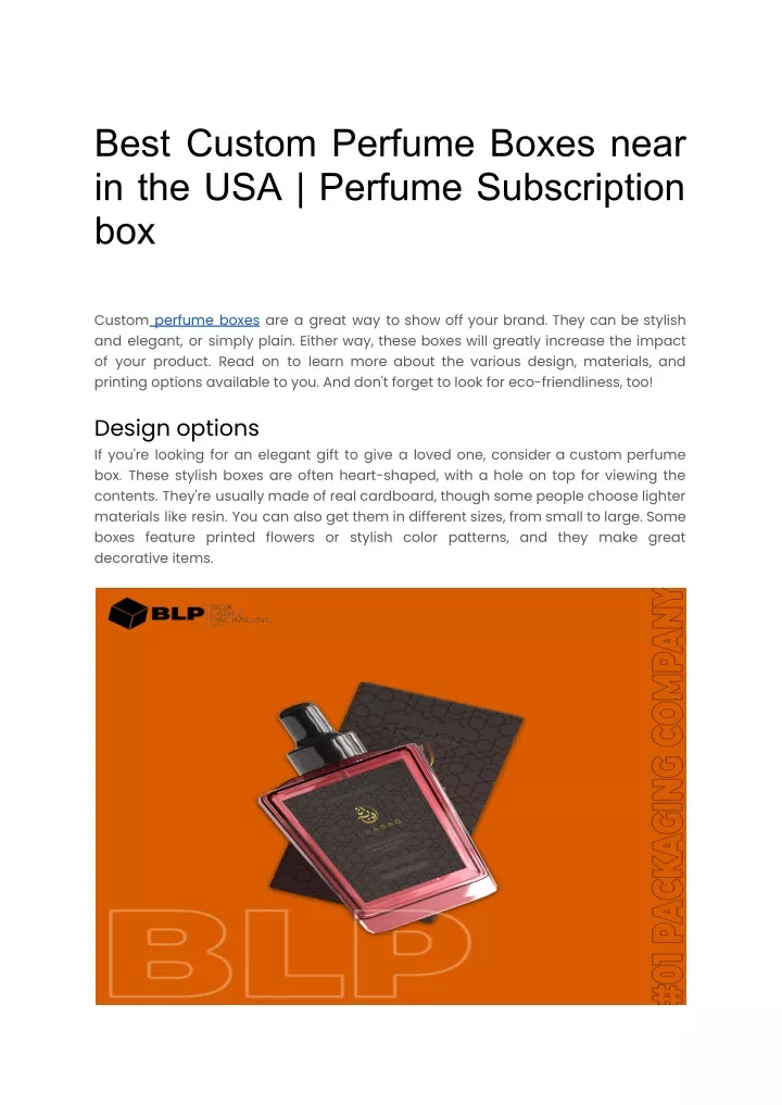 Ppt Best Custom Perfume Boxes Near In The Usa Perfume Subscription