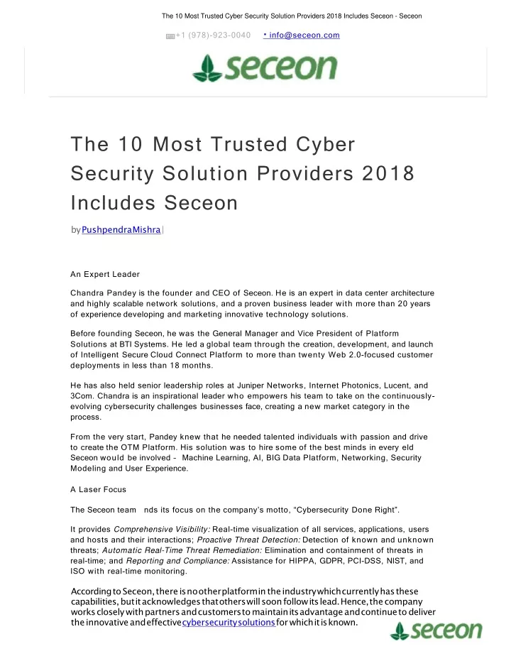 PPT Most Trusted Cyber Security Solution Providers PowerPoint