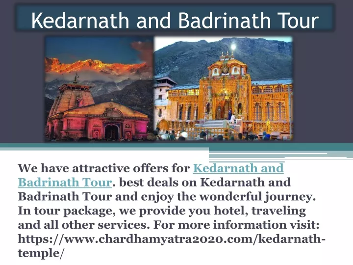 PPT How To Book Kedarnath And Badrinath Tour The Most Popular