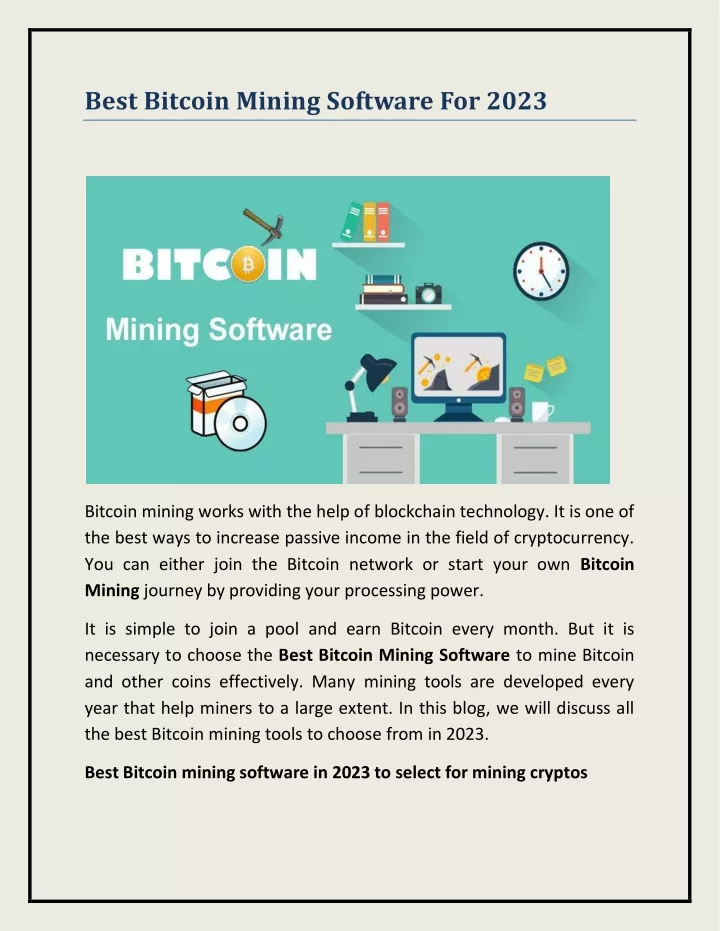 Ppt Best Bitcoin Mining Software For Powerpoint Presentation