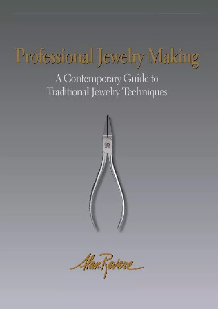 PPT PDF Professional Jewelry Making A Contemporary Guide To