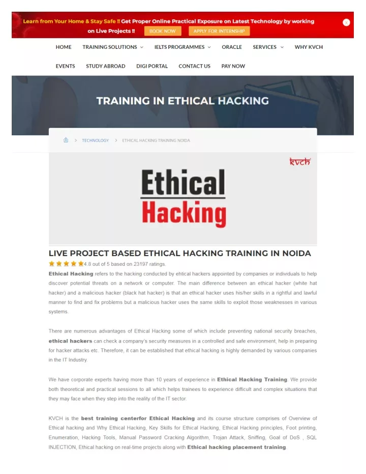 Ppt Kvch In Best Ethical Hacking Training Noida Powerpoint