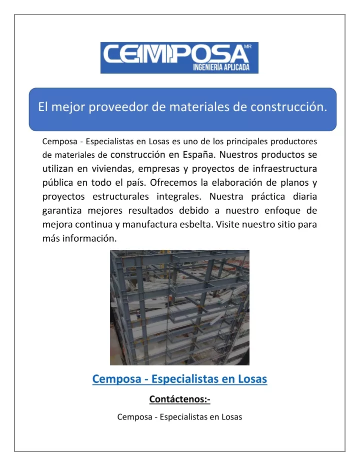 Ppt El Mejor Proveedor De Materiales De Construcci N Powerpoint