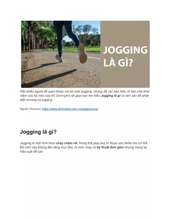 Ppt Jogging La Gi Yeu To Phan Biet Giua Running Va Jogging