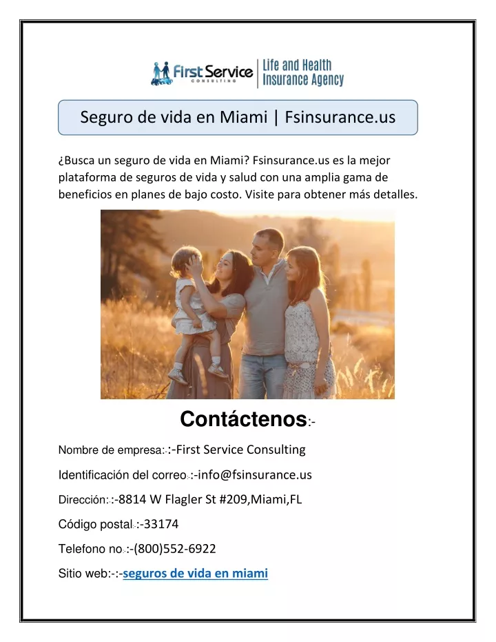 Ppt Seguro De Vida En Miami Fsinsurance Us Powerpoint Presentation