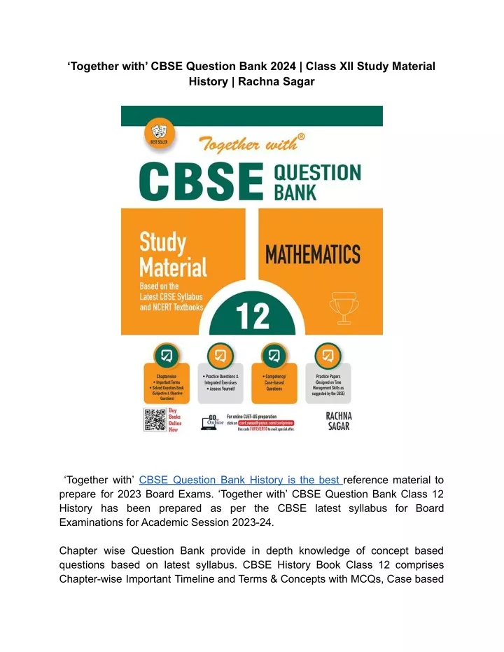 PPT Together With CBSE Question Bank Class XII History Study