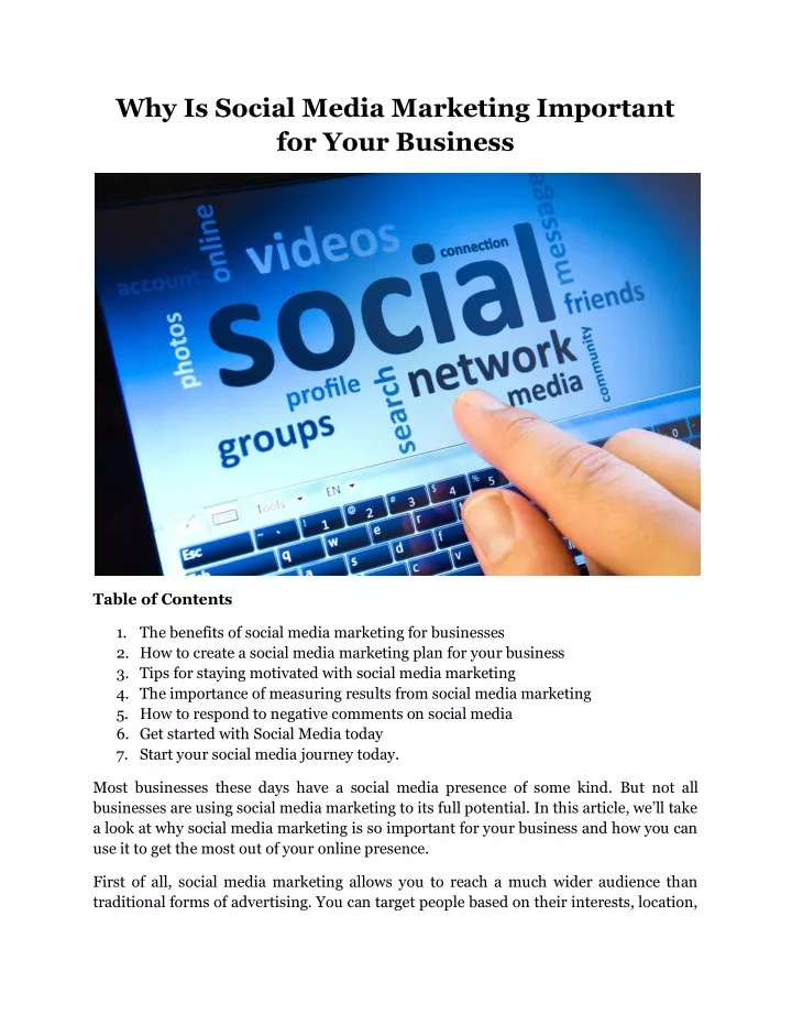 Ppt Why Is Social Media Marketing Important For Your Business