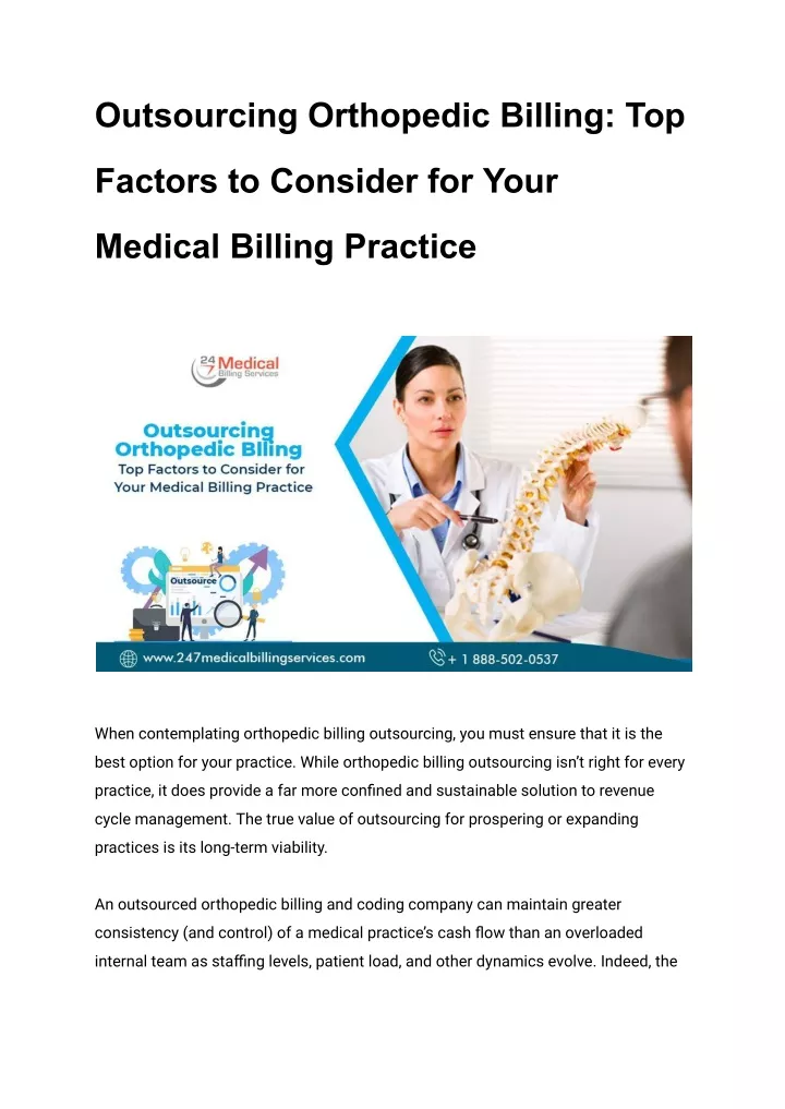 PPT Outsourcing Orthopedic Billing Top Factors To Consider For Your