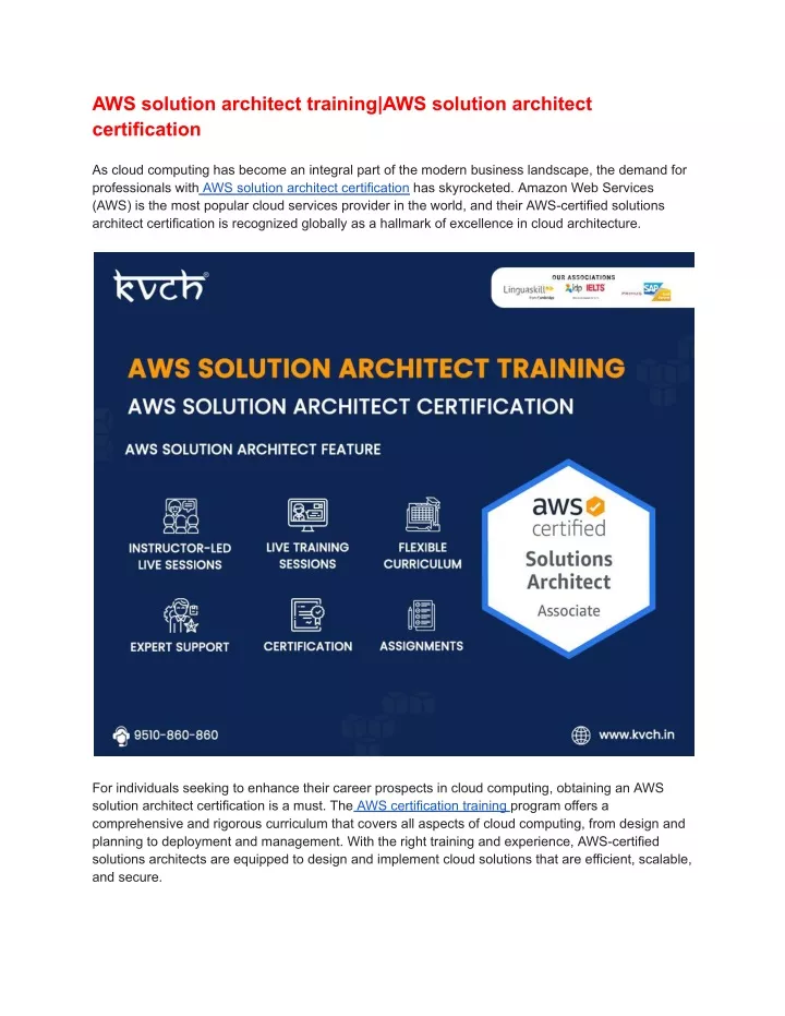 PPT AWS Solution Architect Training AWS Solution Architect