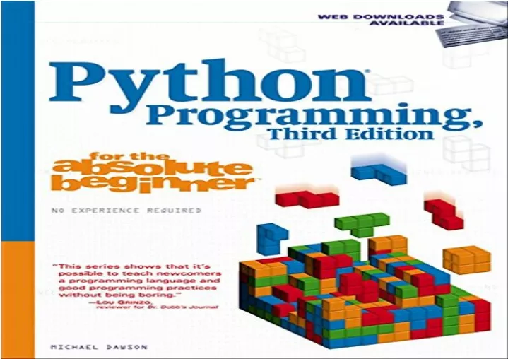 PPT PDF Python Programming For The Absolute Beginner 3rd Edition