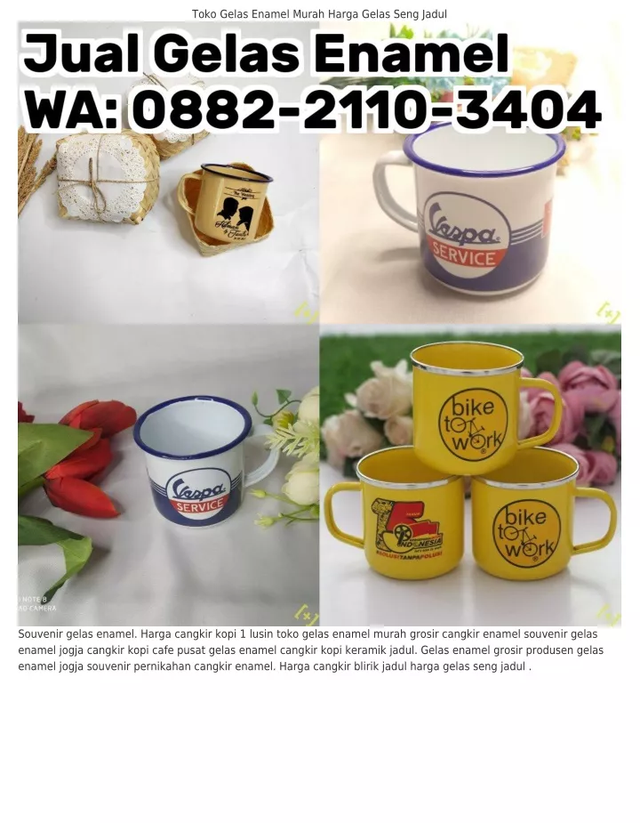 PPT Ô8822llÔЗ4Ô4 WA Cangkir Jaman Dulu Gelas Enamel Murah