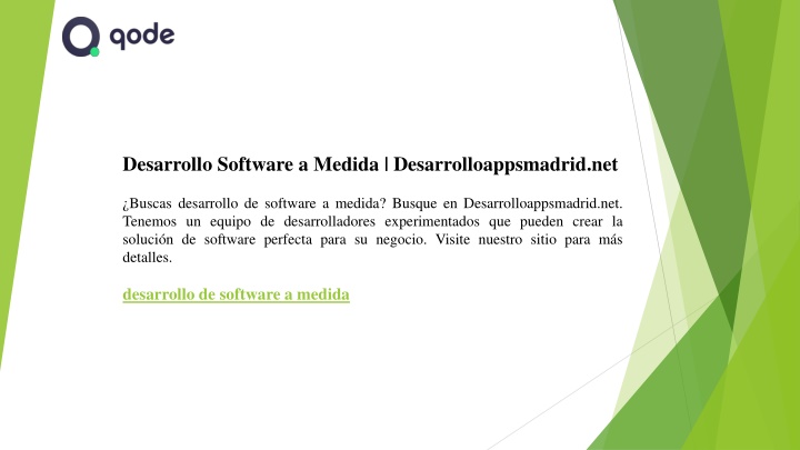 PPT Desarrollo Software A Medida Desarrolloappsmadrid Net PowerPoint