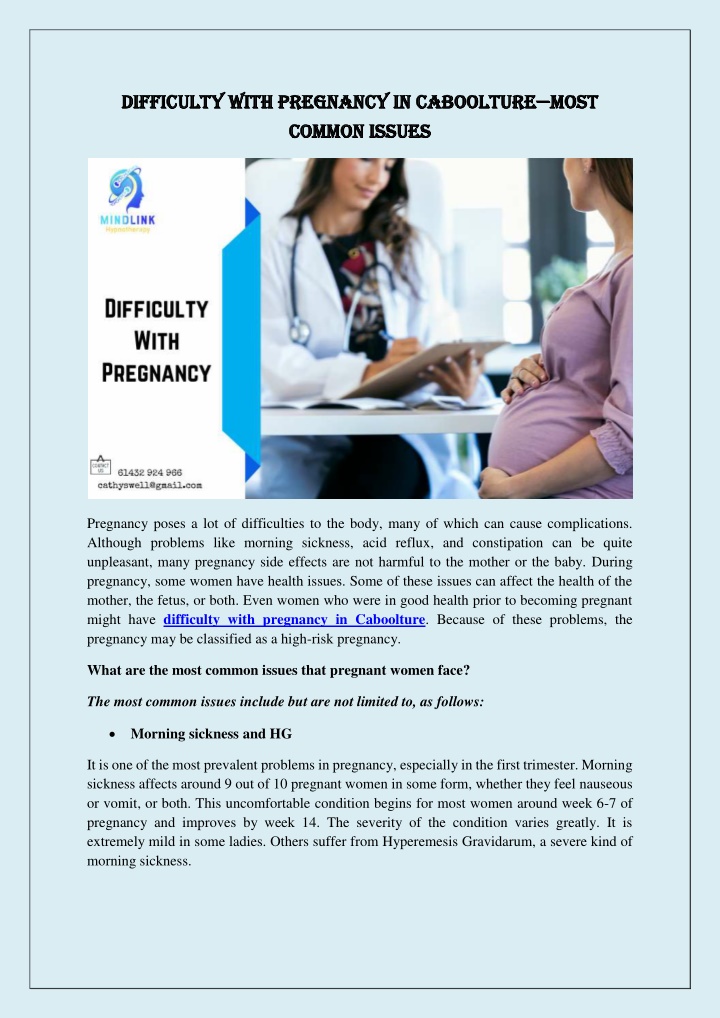 difficulty difficulty with pregnancy in with