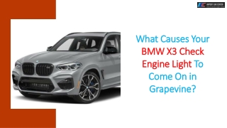 What Causes Your BMW X3 Check Engine Light To Come On in Grapevine
