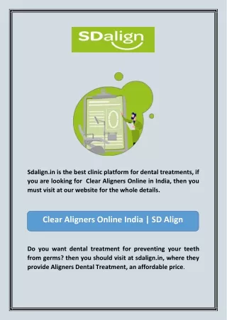sdalign in is the best clinic platform for dental