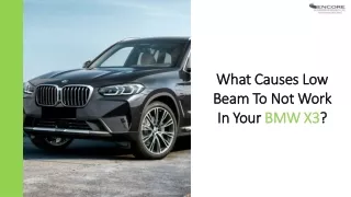 What Causes Low Beam To Not Work In Your BMW X3