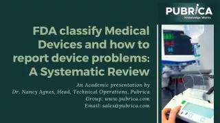 fda classify medical devices and how to report